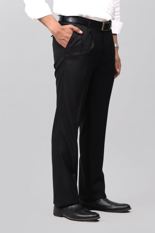 Bluebird Iconic Black Pleated Tailored Trouser | Swadesiicart