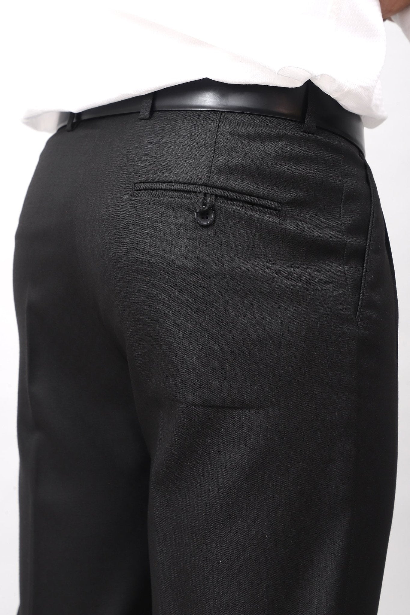 Bluebird Iconic Black Pleated Tailored Trouser | Swadesiicart