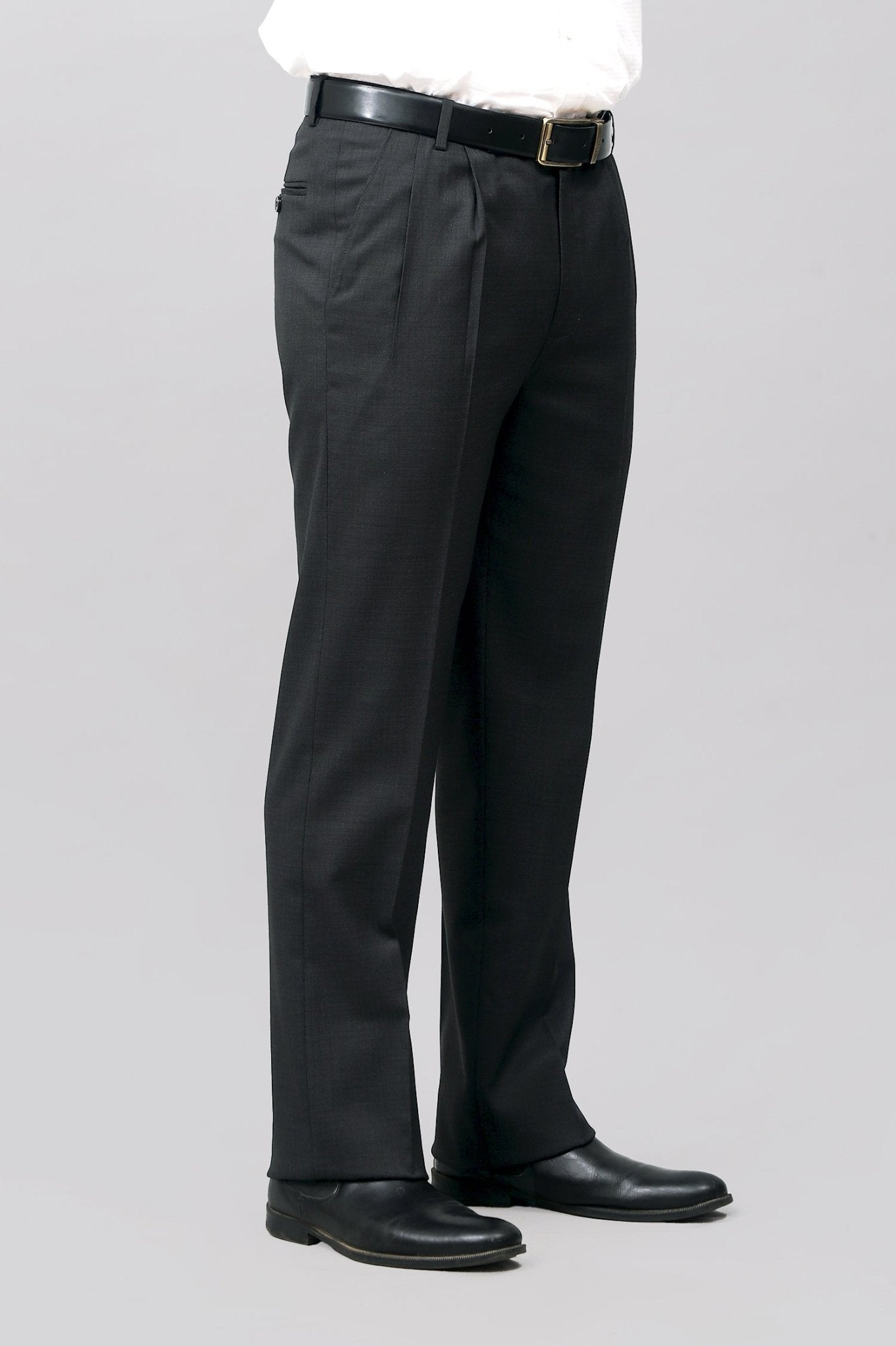 Bluebird Jet Black Pleated Tailored Trouser | Swadesiicart