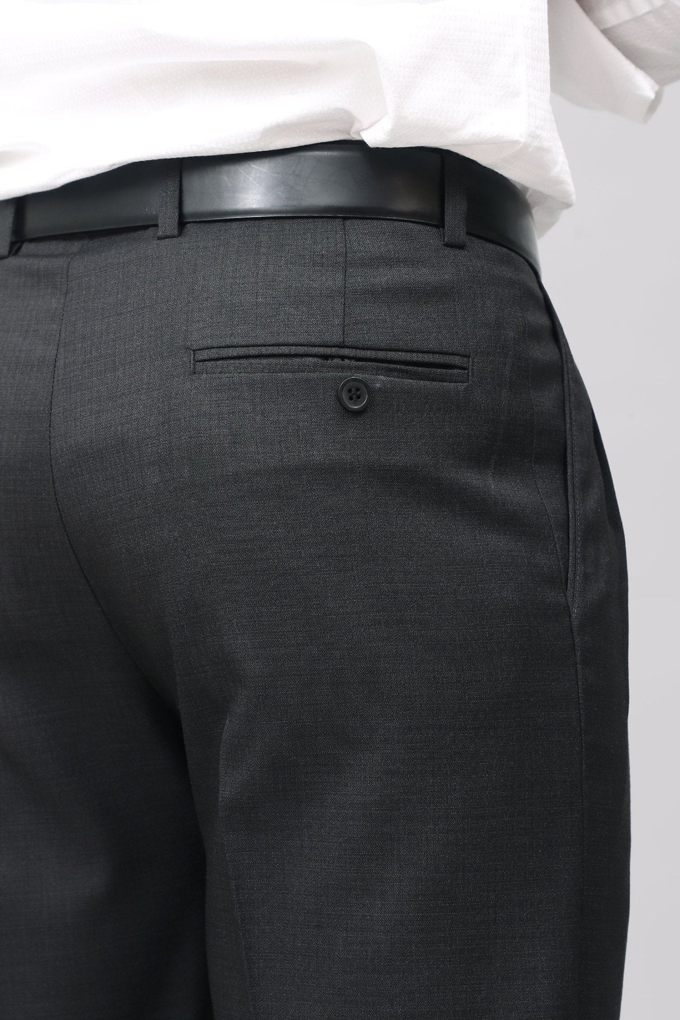 Bluebird Jet Black Pleated Tailored Trouser | Swadesiicart
