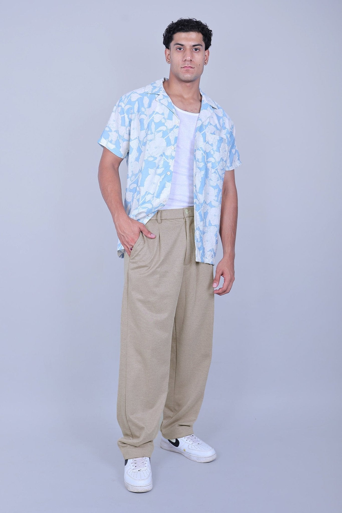Bluebird Beige Color Korean Style Pant | Swadesiicart