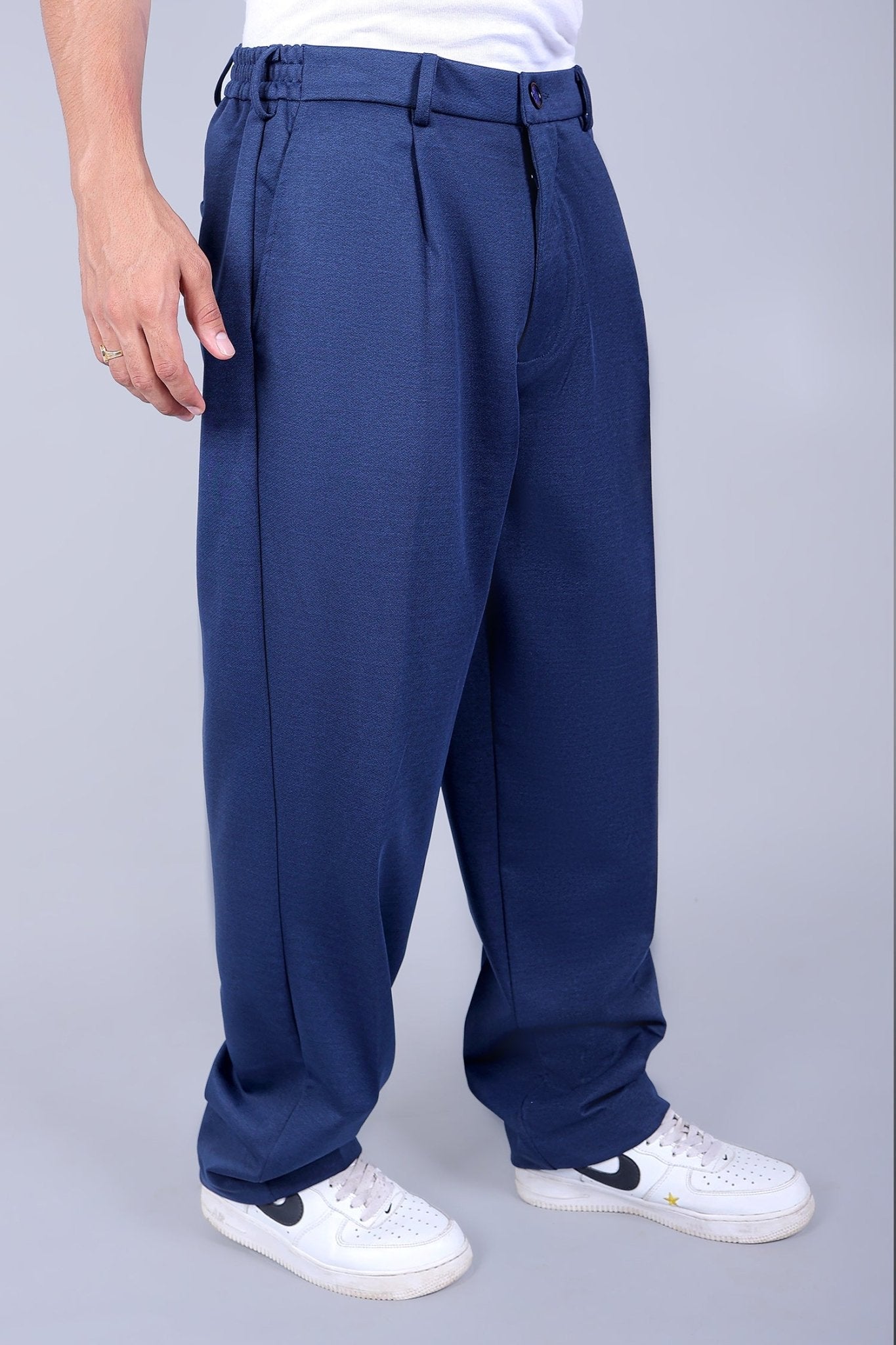 Bluebird korean pleated pant blue color | Swadesiicart