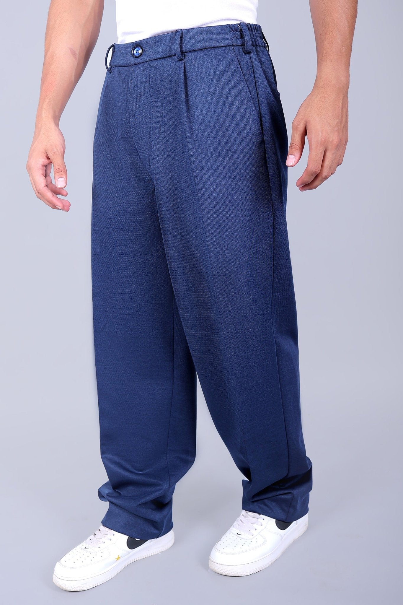 Bluebird korean pleated pant blue color | Swadesiicart