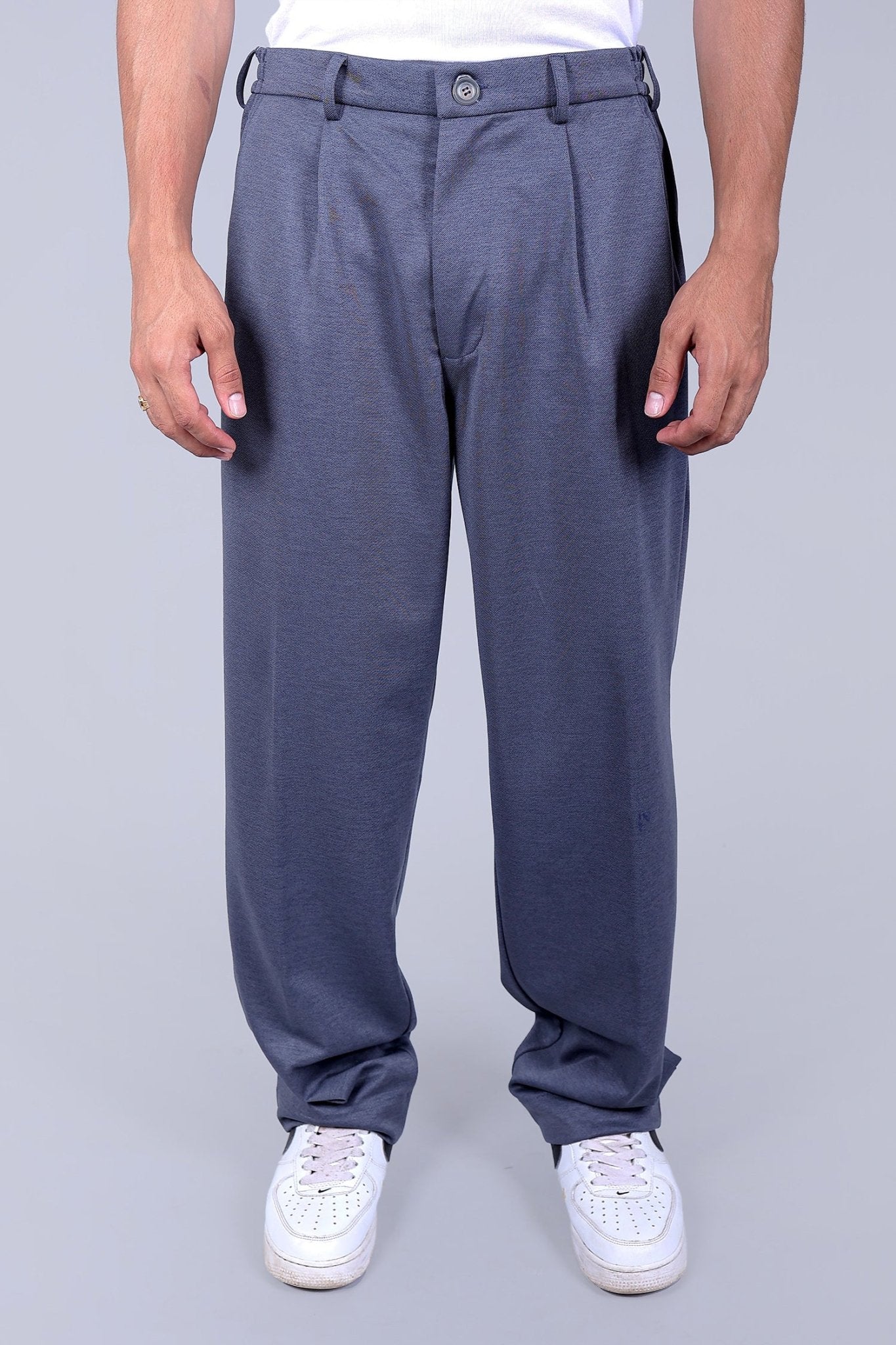 Bluebird korean pleated pant grey color | Swadesiicart