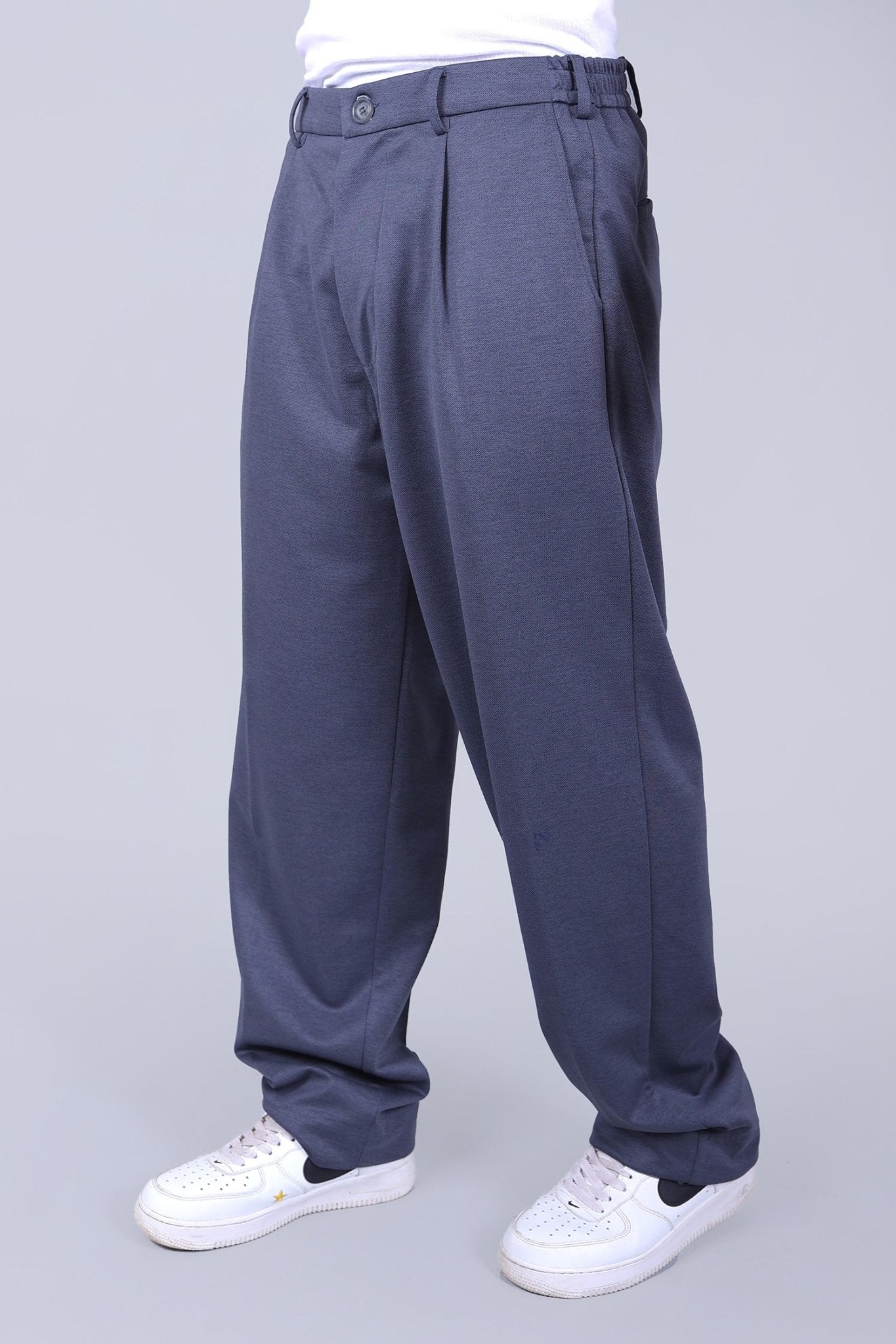Bluebird korean pleated pant grey color | Swadesiicart