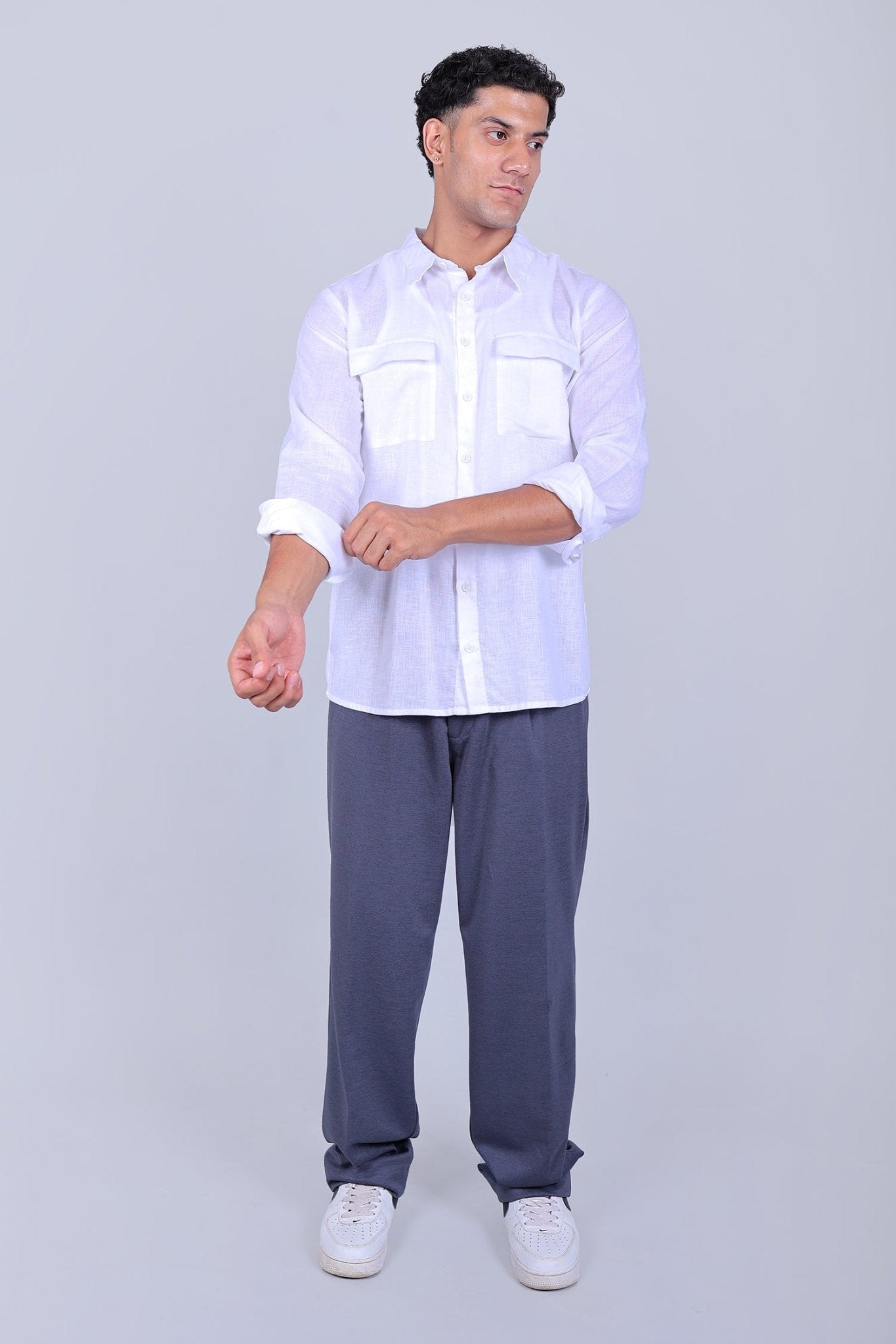 Bluebird korean pleated pant grey color | Swadesiicart
