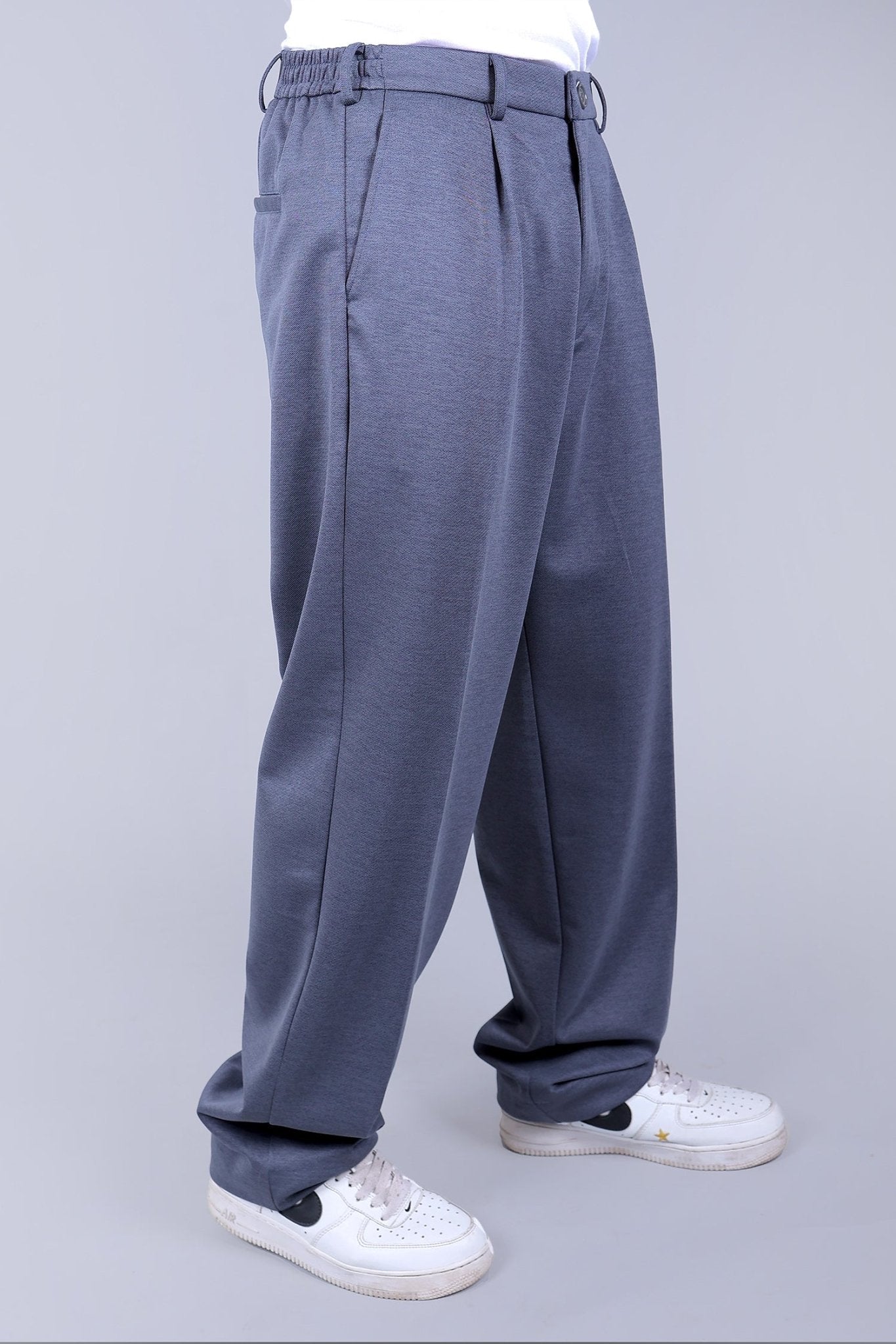 Bluebird korean pleated pant grey color | Swadesiicart