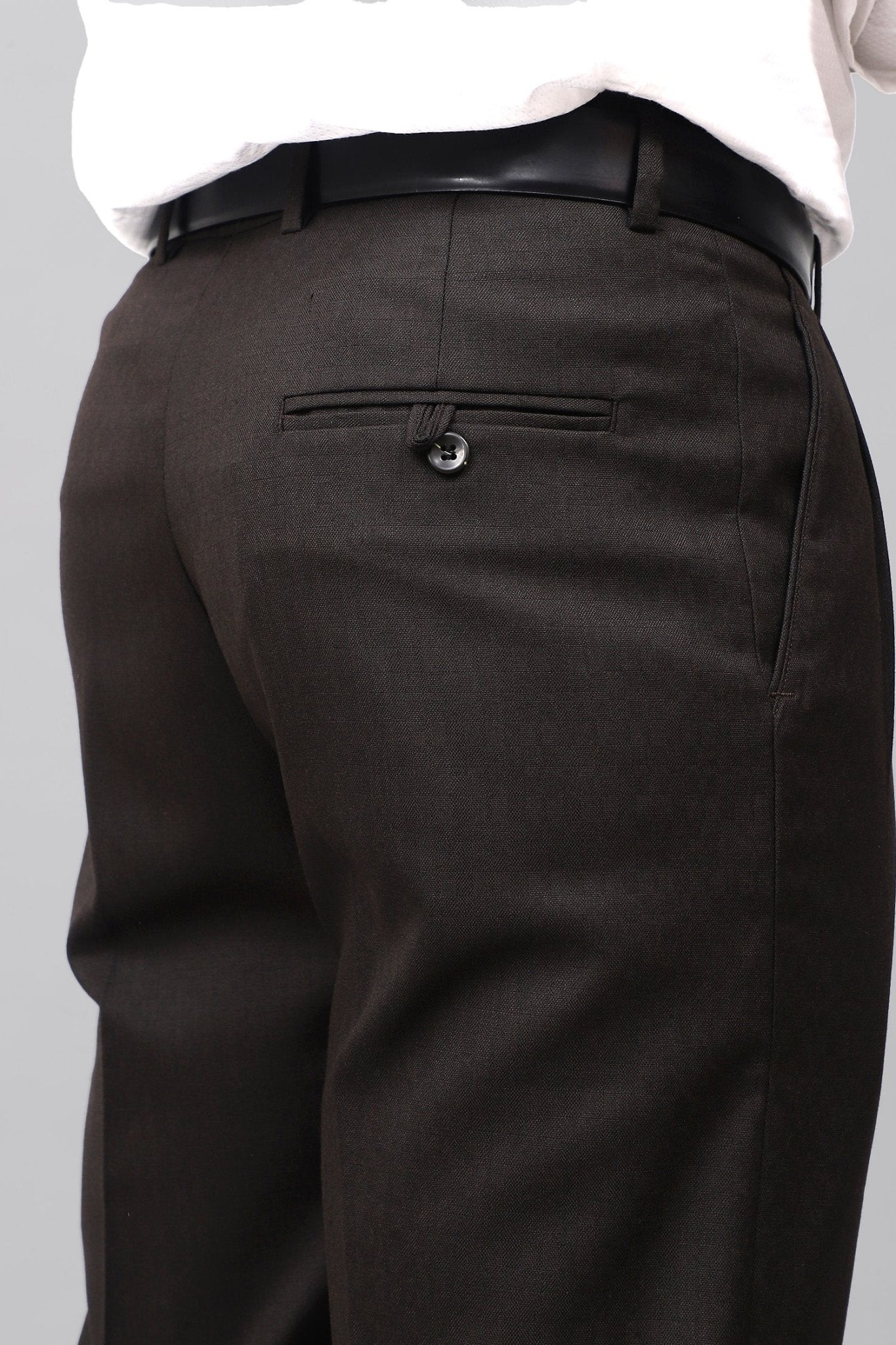 Bluebird Luxe Dark Chocolate Pleated Trouser | Swadesiicart