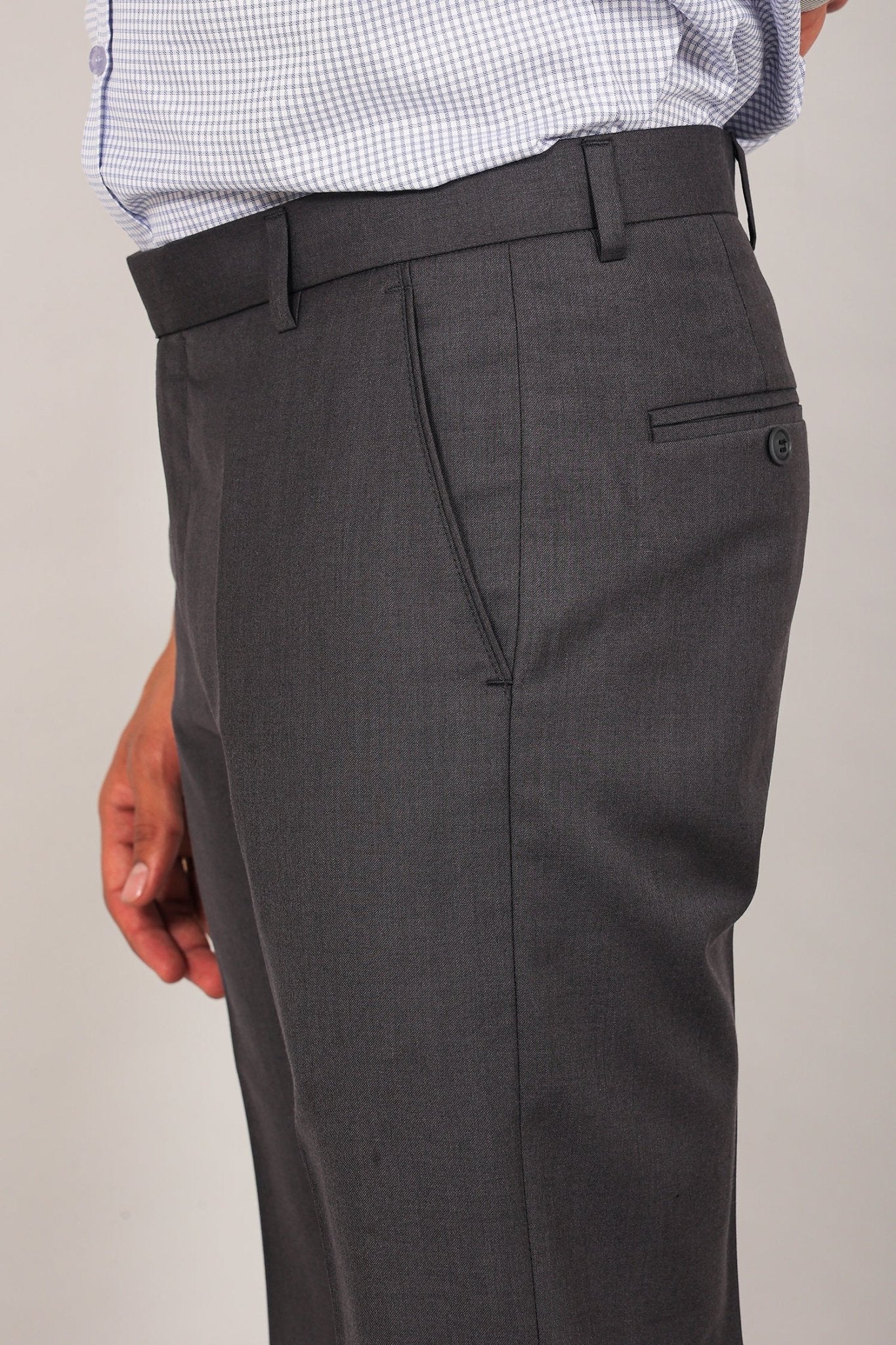 Bluebird men's ash black formal trouser | Swadesiicart