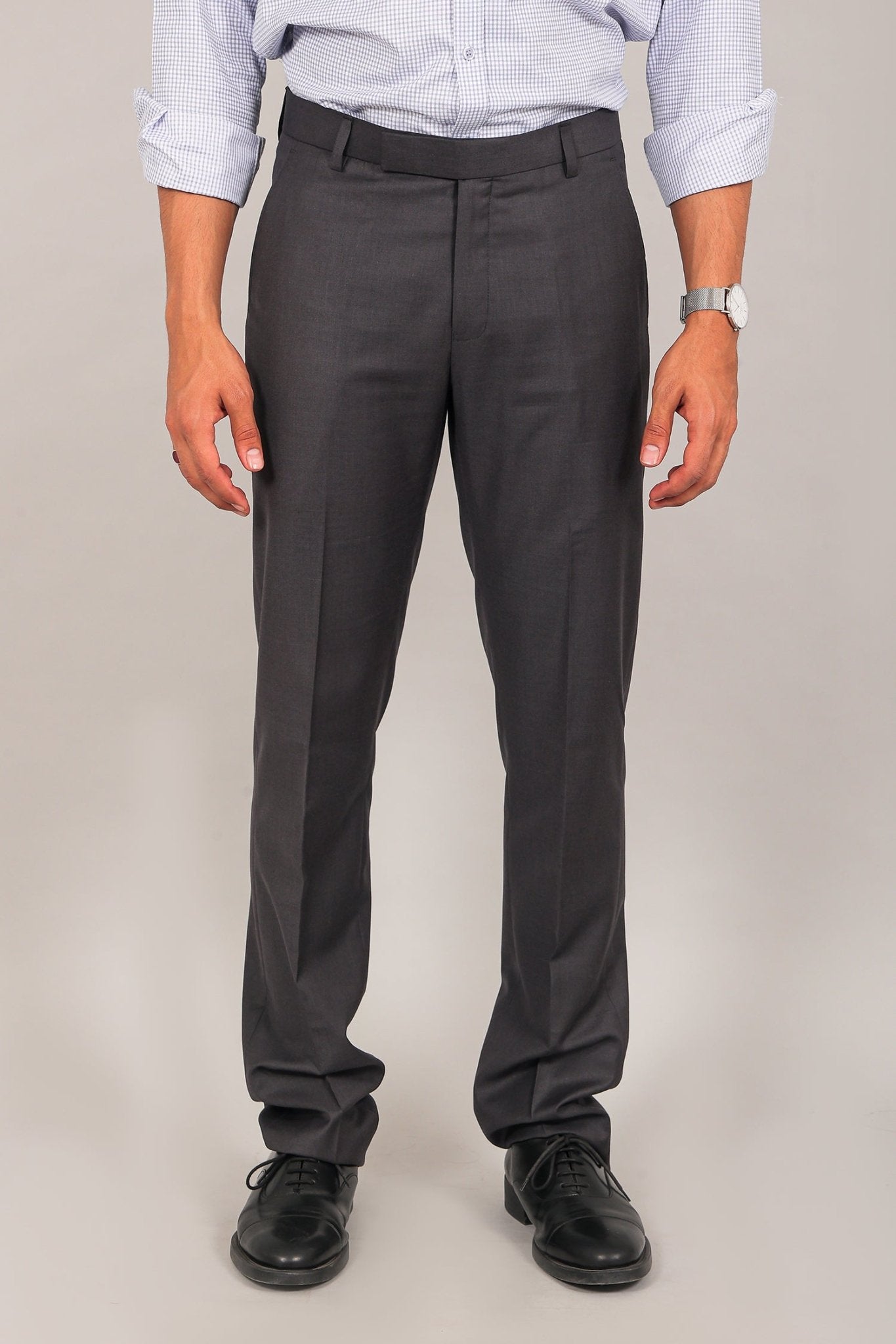 Bluebird men's ash black formal trouser | Swadesiicart