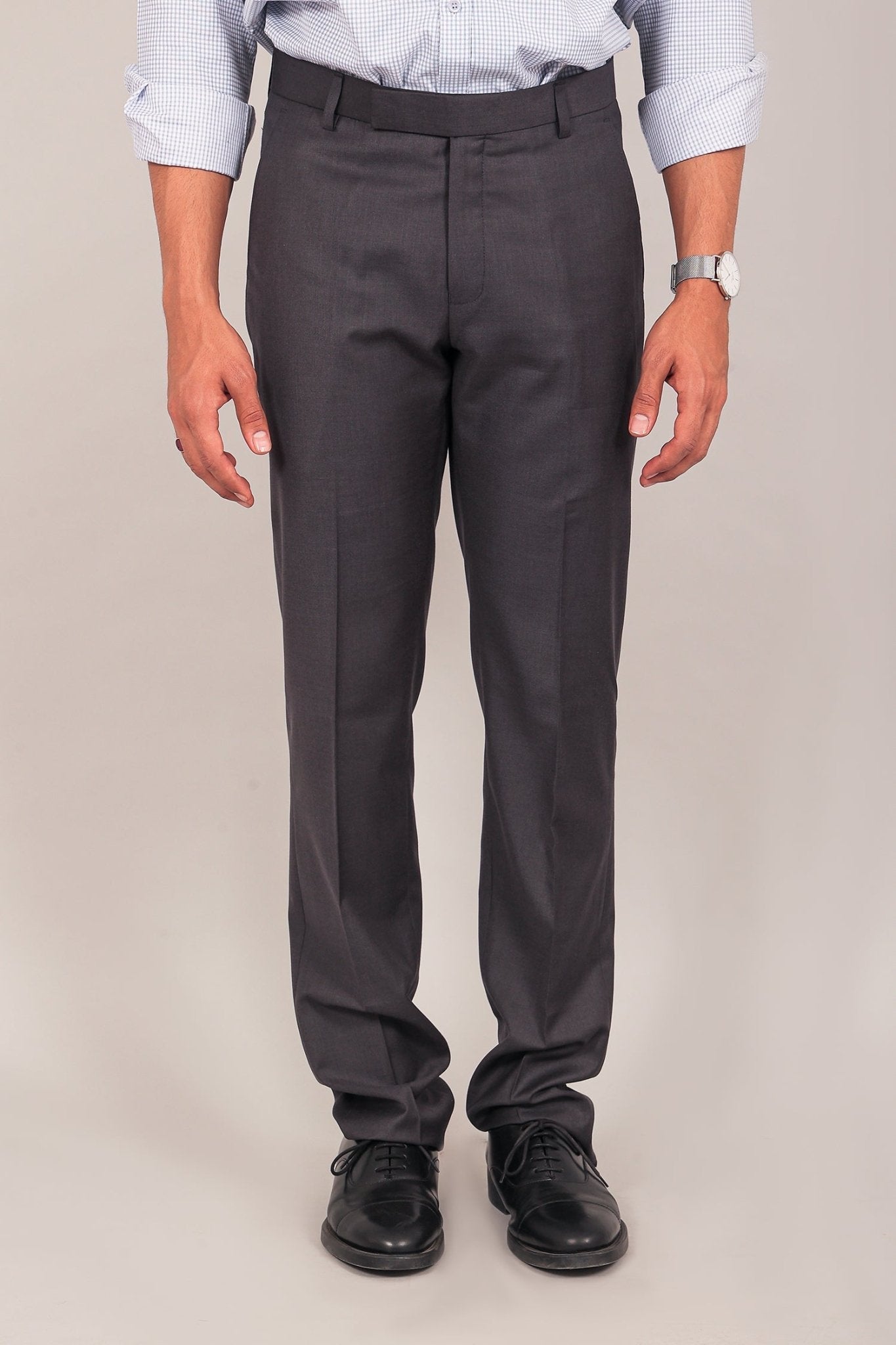 Bluebird men's ash black formal trouser | Swadesiicart