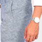 Bluebird Men's Blue Linen Formal Trouser | Swadesiicart