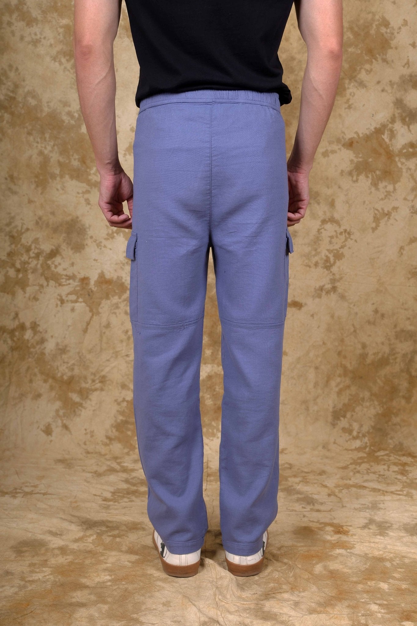 Bluebird Men's Cotton Cargo Pant Loose Fit Blue | Swadesiicart