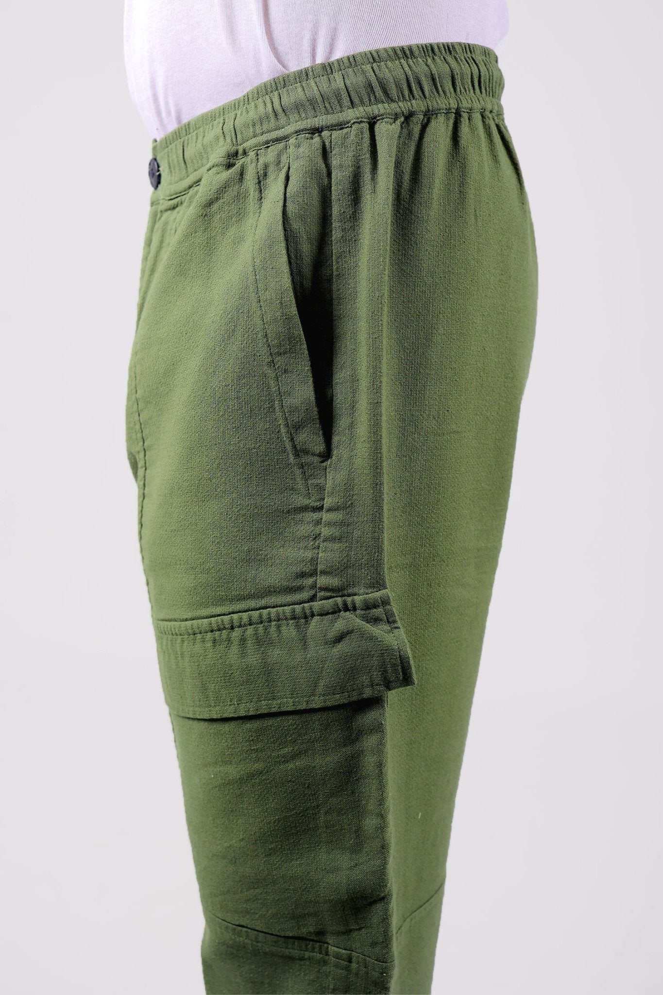 Bluebird Men's Cotton Cargo Pant Loose Fit Green | Swadesiicart