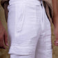 Bluebird Men's Cotton Cargo Pant Loose Fit White | Swadesiicart