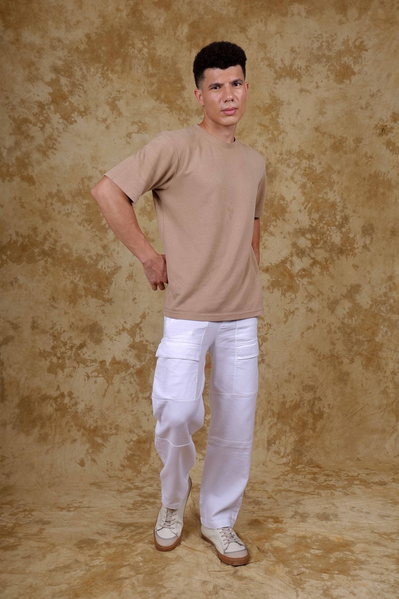Bluebird Men's Cotton Cargo Pant Loose Fit White | Swadesiicart