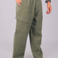 Bluebird Men's Cotton Cargo Pants Loose Fit Army Green | Swadesiicart