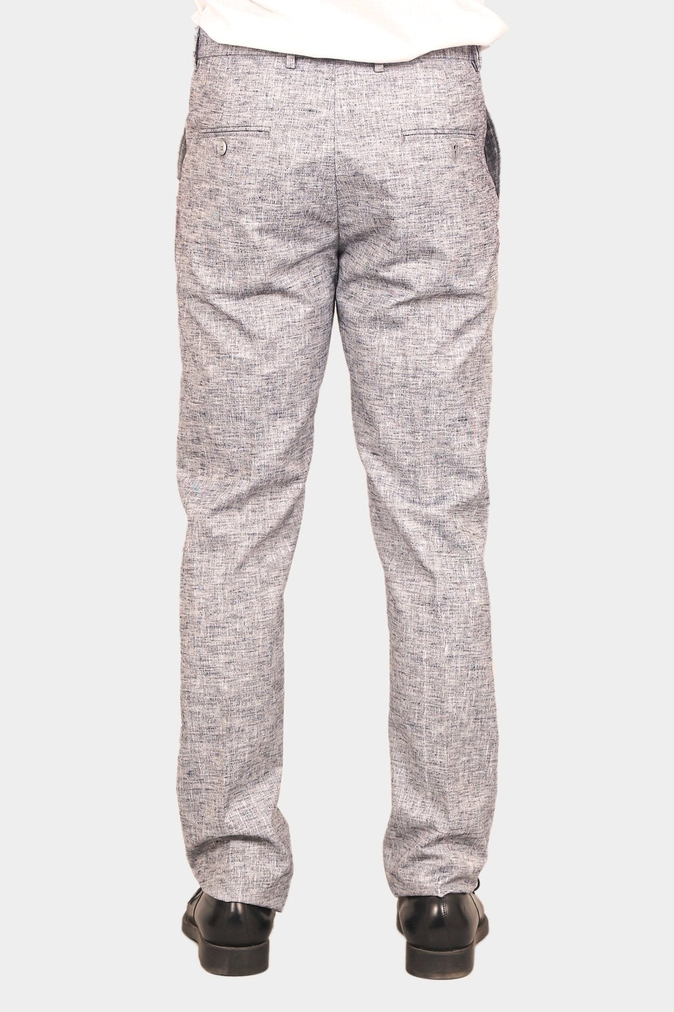 Bluebird Men's Dark Black Linen Formal Trouser | Swadesiicart