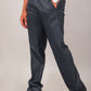 Bluebird Men's Dark Blue-Grey Formal Trousers | Swadesiicart