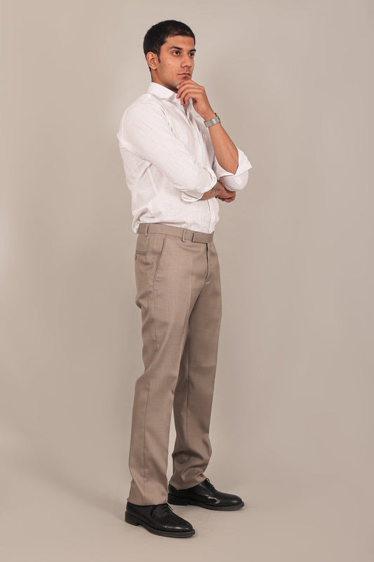 Bluebird Men's Grey Formal Trousers | Swadesiicart