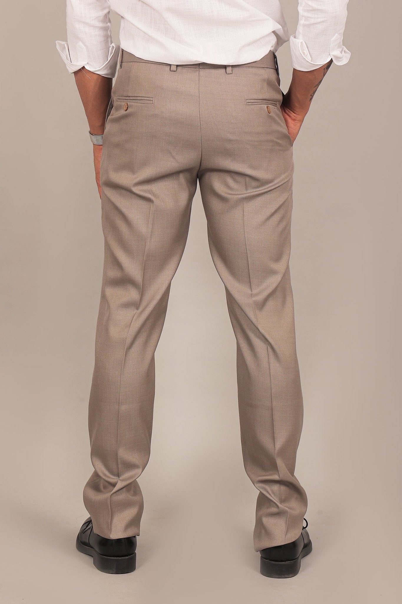 Bluebird Men's Grey Formal Trousers | Swadesiicart