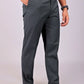 Bluebird Men's Iron Grey Stretch Band Trousers | Swadesiicart