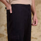 Bluebird Men's Slim Fit Cotton Cargo Pant Black | Swadesiicart