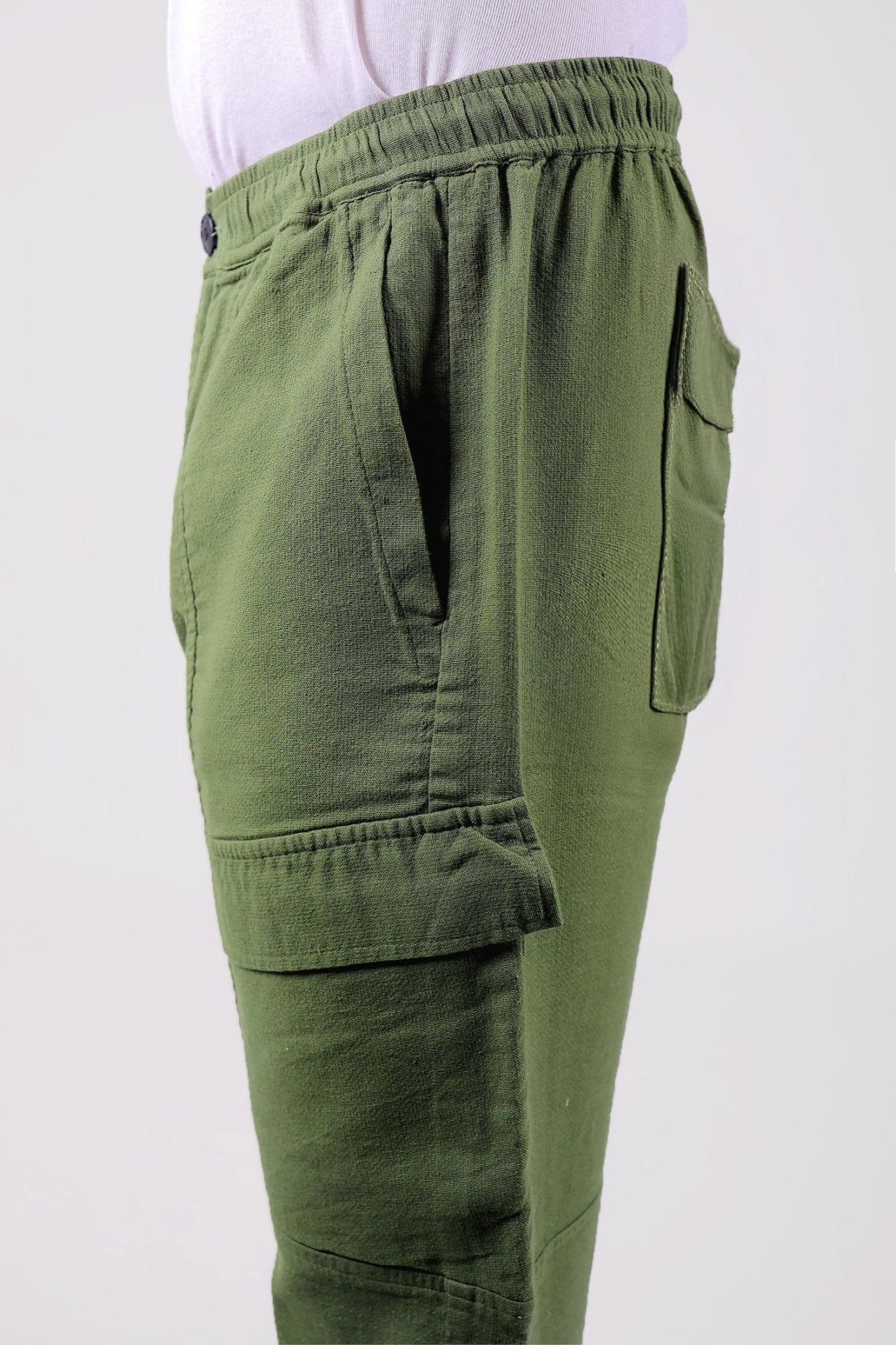 Bluebird Men's Slim Fit Cotton Cargo Pant Green | Swadesiicart