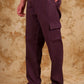 Bluebird Men's Slim Fit Cotton Cargo Pant Maroon | Swadesiicart