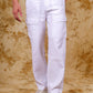 Bluebird Men's Slim Fit Cotton Cargo Pant White | Swadesiicart