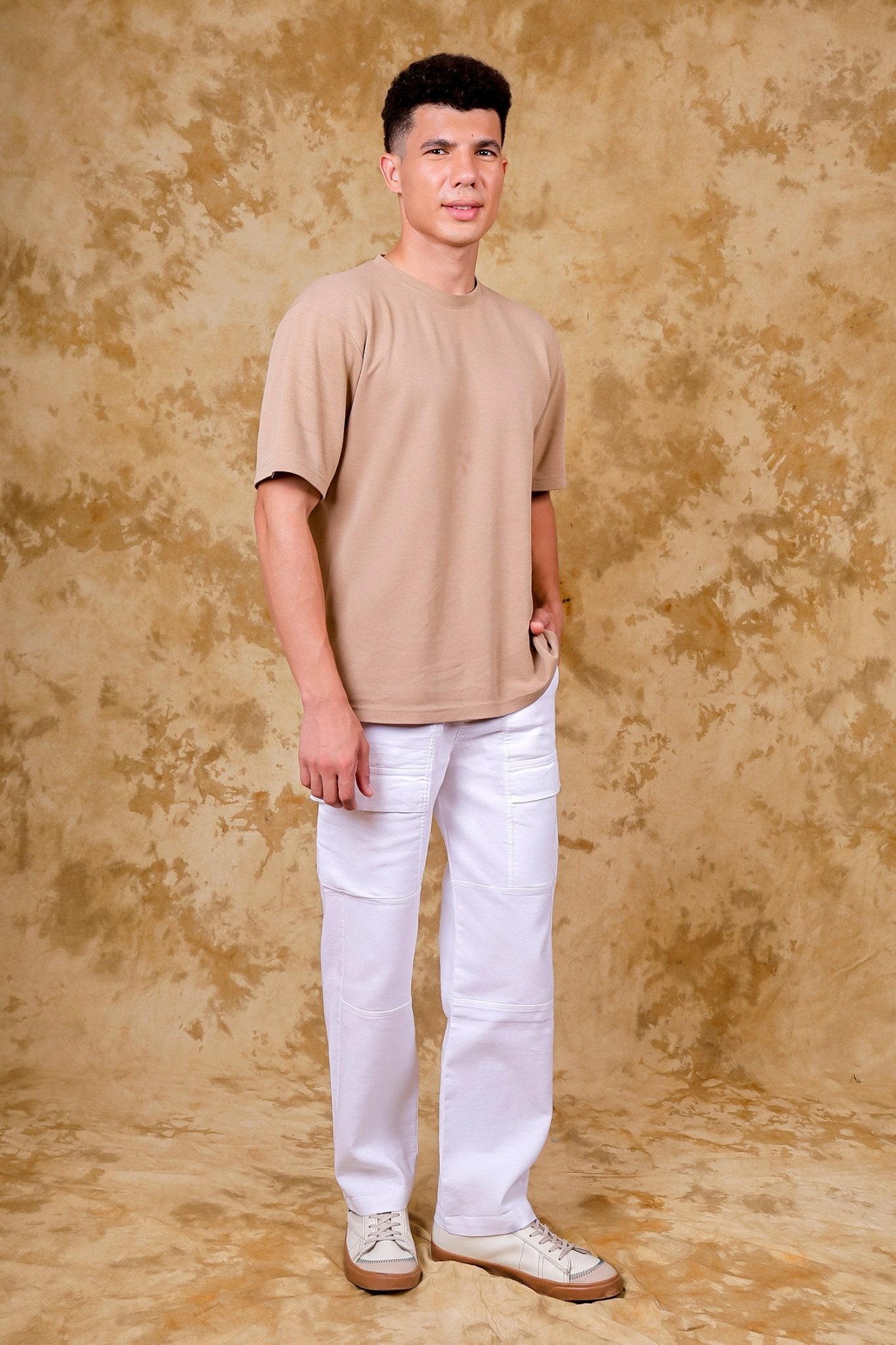 Bluebird Men's Slim Fit Cotton Cargo Pant White | Swadesiicart