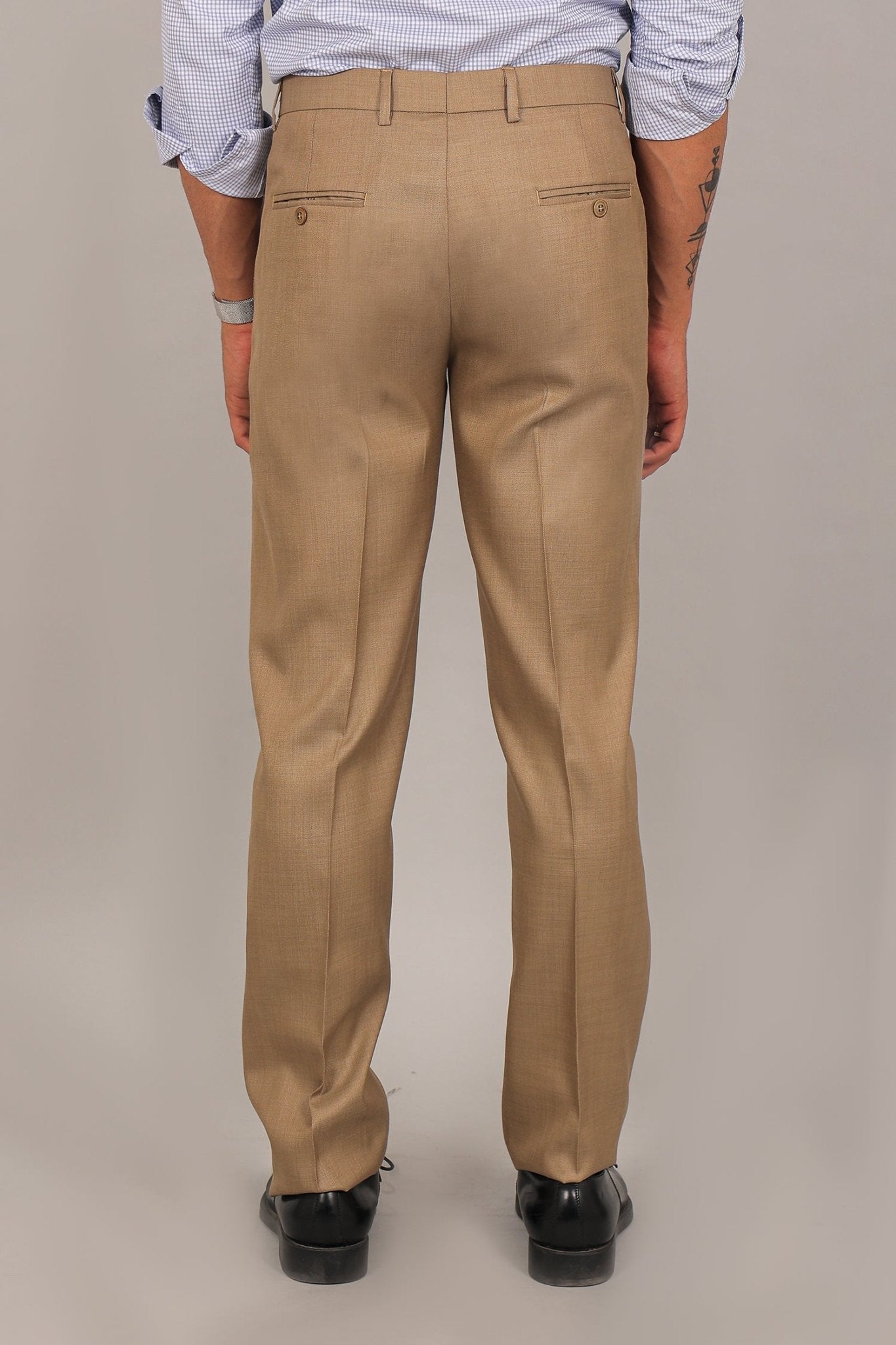 Bluebird Men's Tan Formal Trouser | Swadesiicart