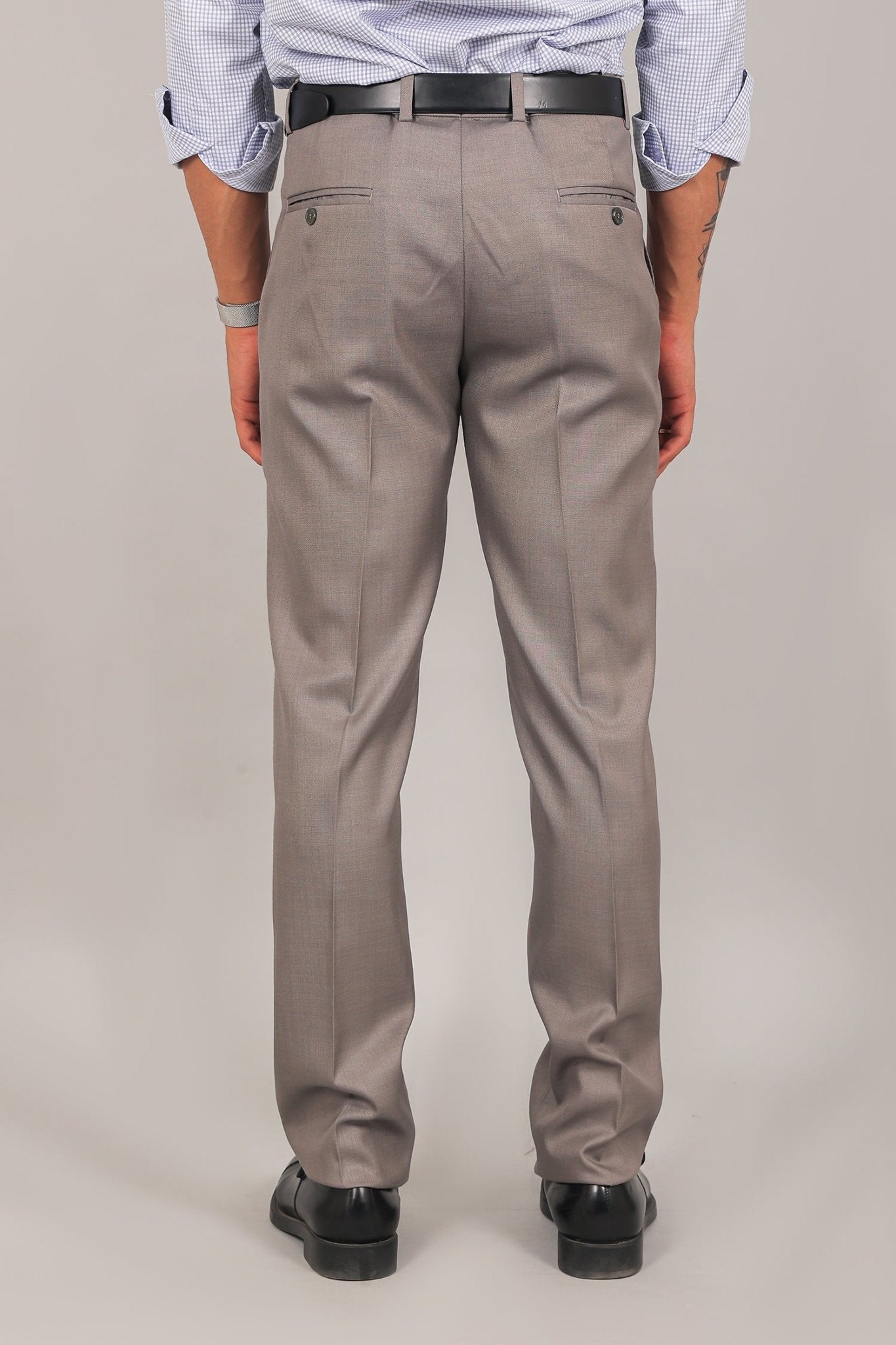 Bluebird Men's Taupe Formal Trouser | Swadesiicart