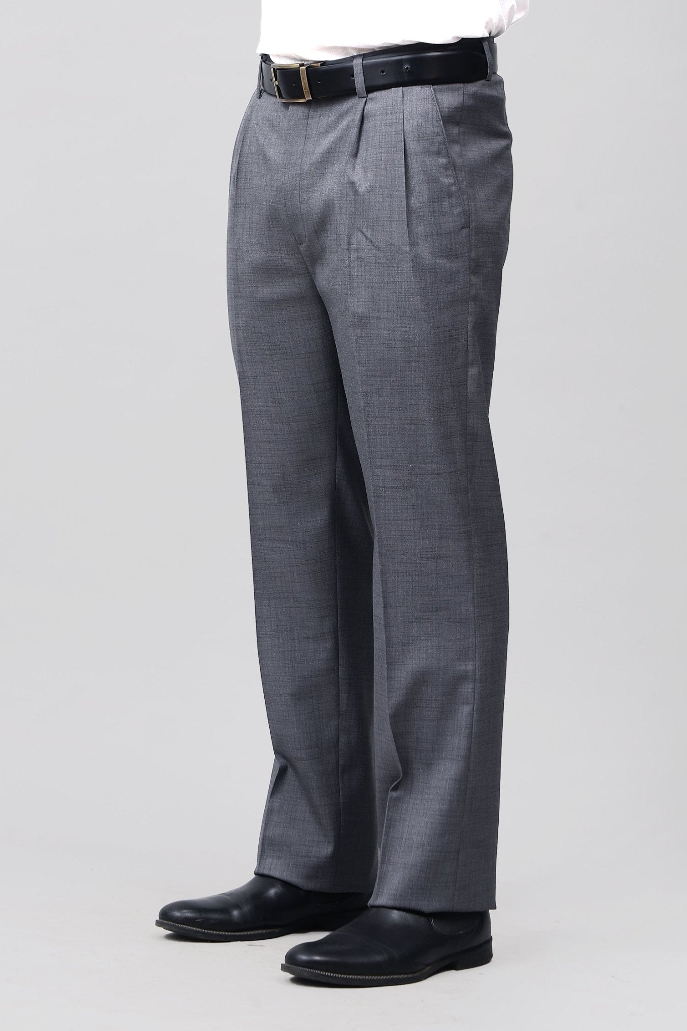 Bluebird Sophisticated Dark Grey Pleated Trouser | Swadesiicart