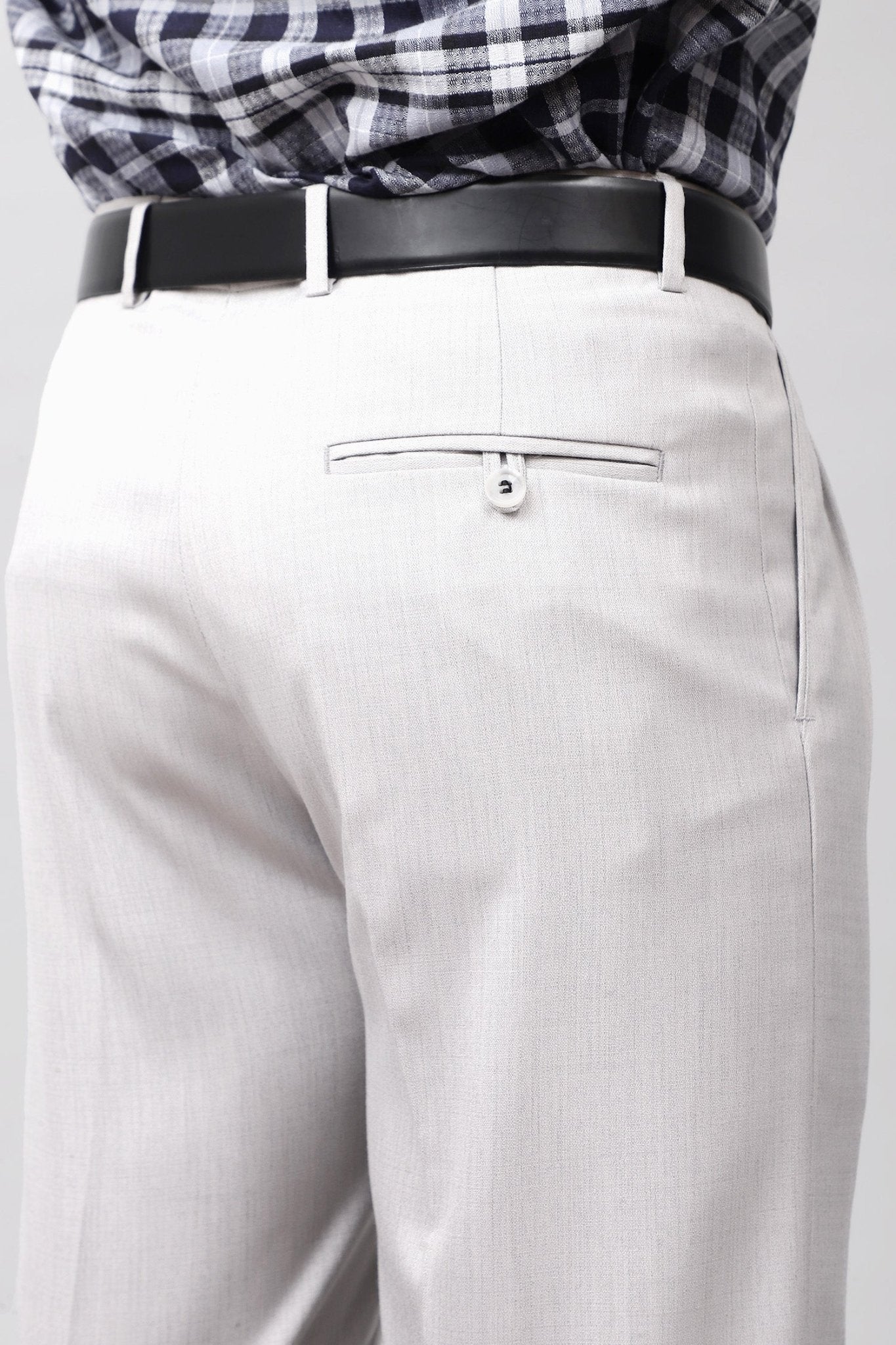 Bluebird Subtle Light Grey Pleated Trouser | Swadesiicart