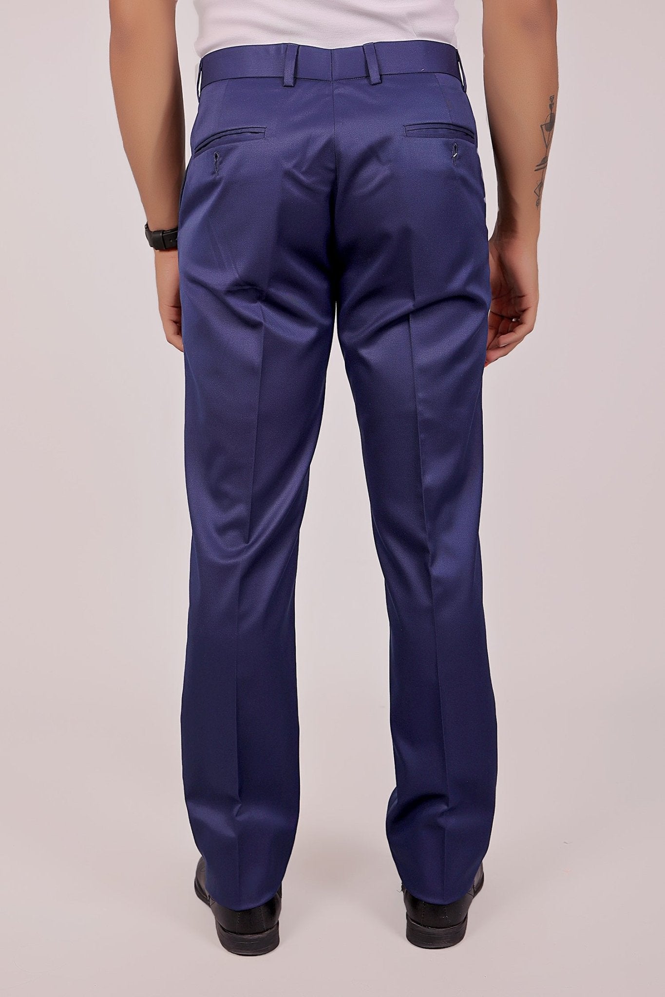 Bluebird Tailored Fit Blue Formal Trouser | Swadesiicart