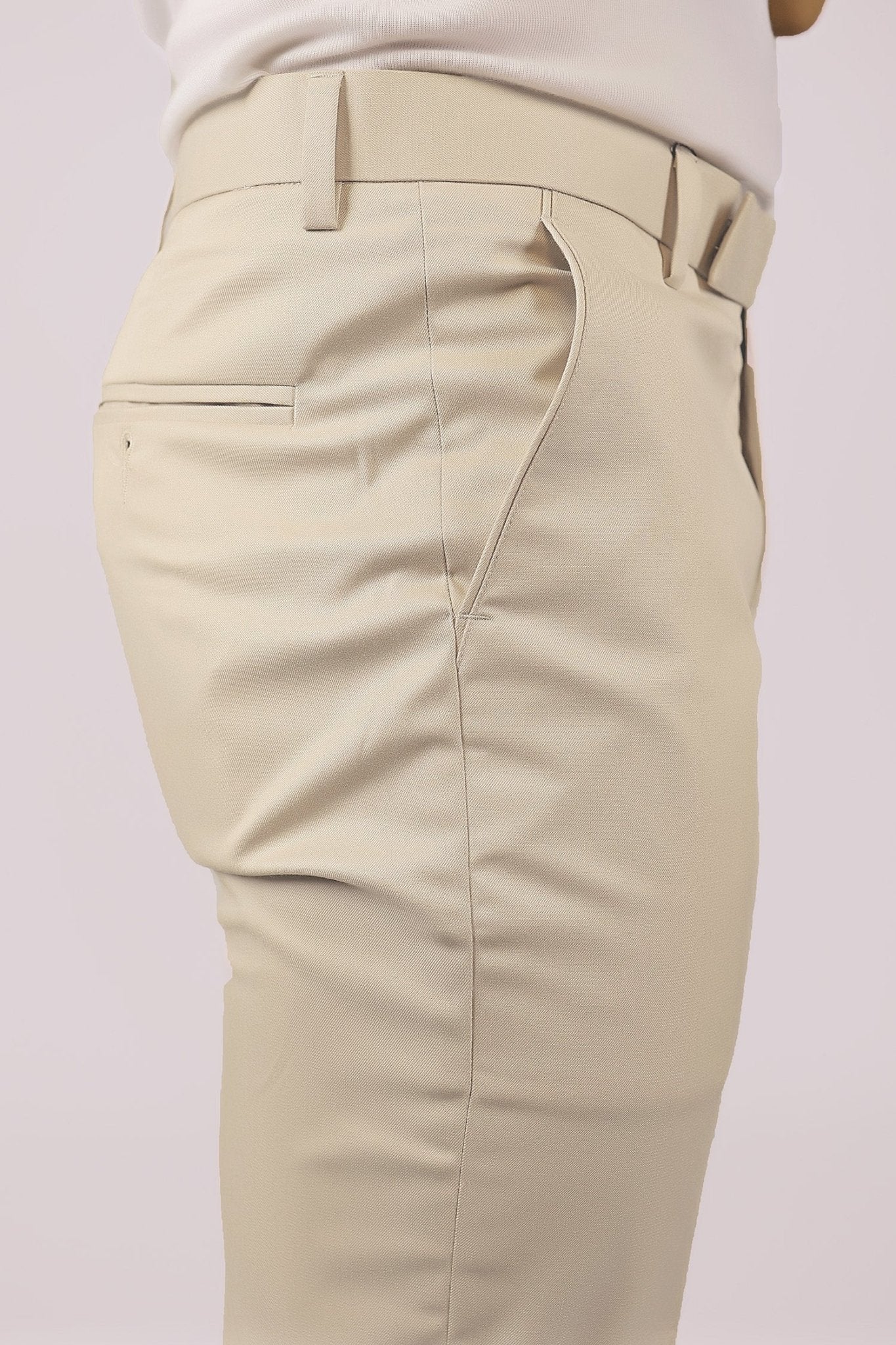Bluebird Tailored Fit Magnolia Cream Trouser | Swadesiicart