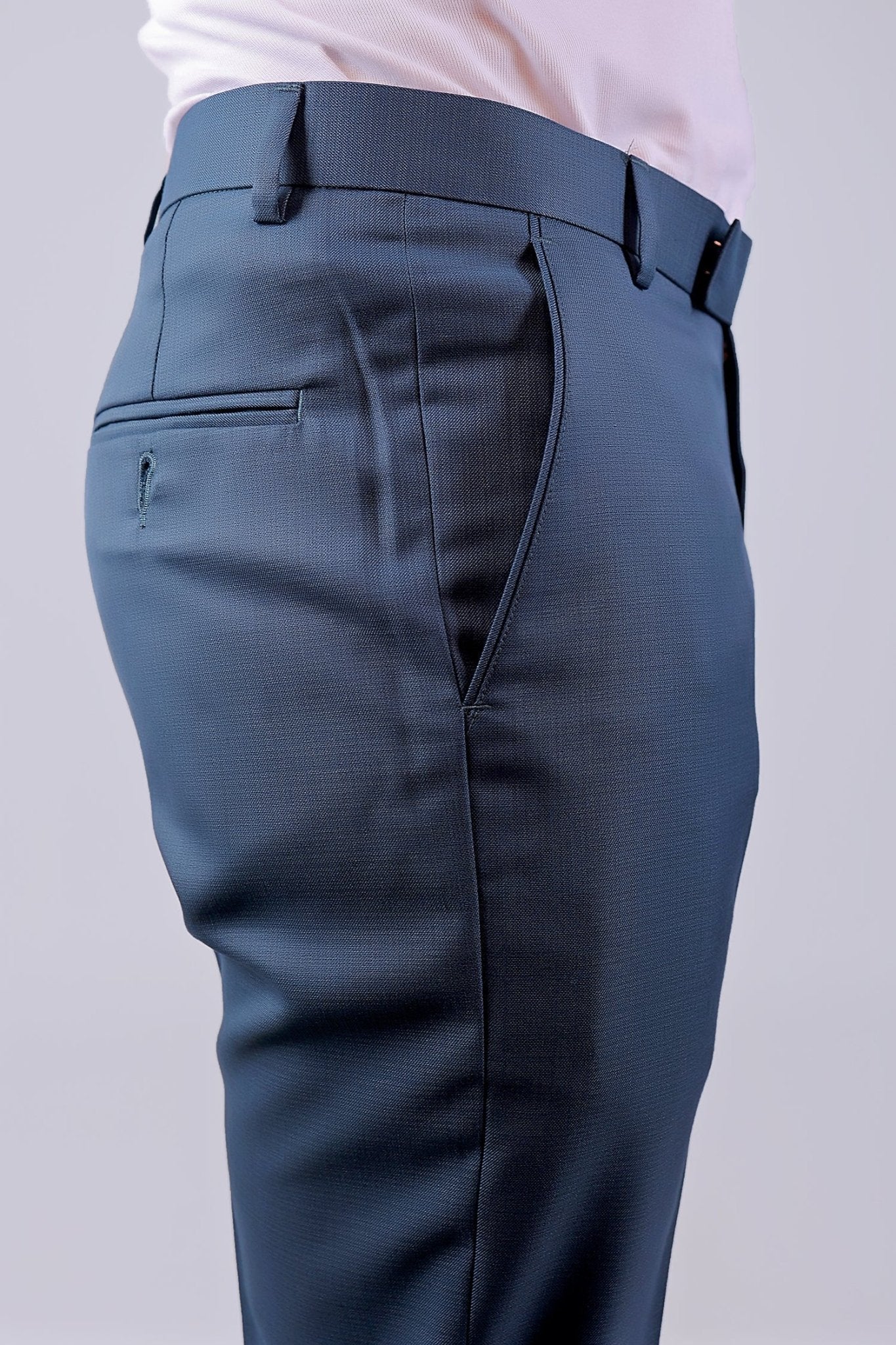 Bluebird Tailored Fit Marengo Blue Trouser | Swadesiicart
