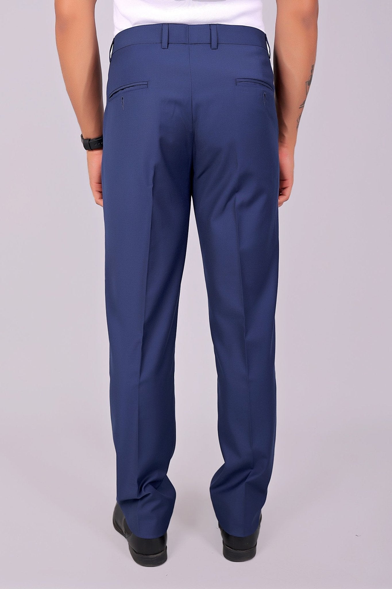 Bluebird Tailored Fit Space Blue Trouser | Swadesiicart