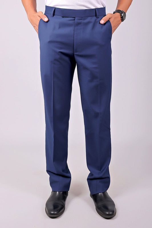 Bluebird Tailored Fit Space Blue Trouser | Swadesiicart