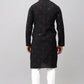 Bluesaanchi Men's Black Kurta Set with Embroidery Motif | Swadesiicart