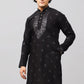 Bluesaanchi Men's Black Kurta Set with Embroidery Motif | Swadesiicart