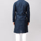 Bluesaanchi Men's Blue Kurta Set with Embroidery Motif | Swadesiicart