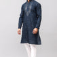 Bluesaanchi Men's Blue Kurta Set with Embroidery Motif | Swadesiicart