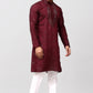 Bluesaanchi Men's Maroon Kurta Set with Embroidery Motif | Swadesiicart