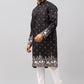 Bluesaanchi Phulkari Floral and Sequins Embroidered Kurta Set for Men Black Color | Swadesiicart