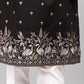 Bluesaanchi Phulkari Floral and Sequins Embroidered Kurta Set for Men Black Color | Swadesiicart