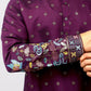 Bluesaanchi Phulkari Floral and Sequins Embroidered Kurta Set for Men Purple Color | Swadesiicart