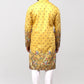 Bluesaanchi Phulkari Floral and Sequins Embroidered Kurta Set for Men Yellow | Swadesiicart