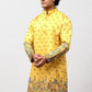 Bluesaanchi Phulkari Floral and Sequins Embroidered Kurta Set for Men Yellow | Swadesiicart